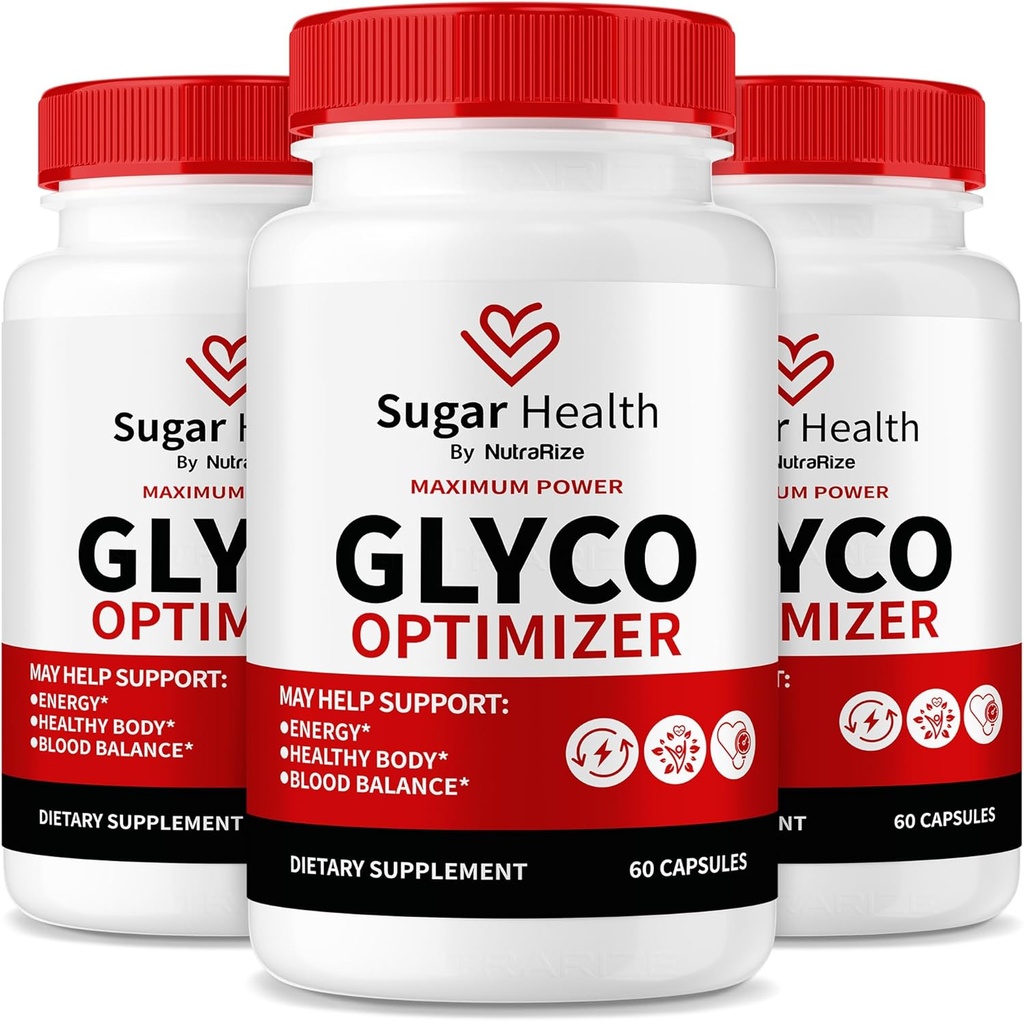 NutraRize (3 Pack) Sucre Santé Glyco Optimizer Capsules, Formule de sang Premium pour les niveaux sains, Tout supplément naturel pour soutenir le bien-être général, Avis officiels sur la santé du sucre (180 Capsules)