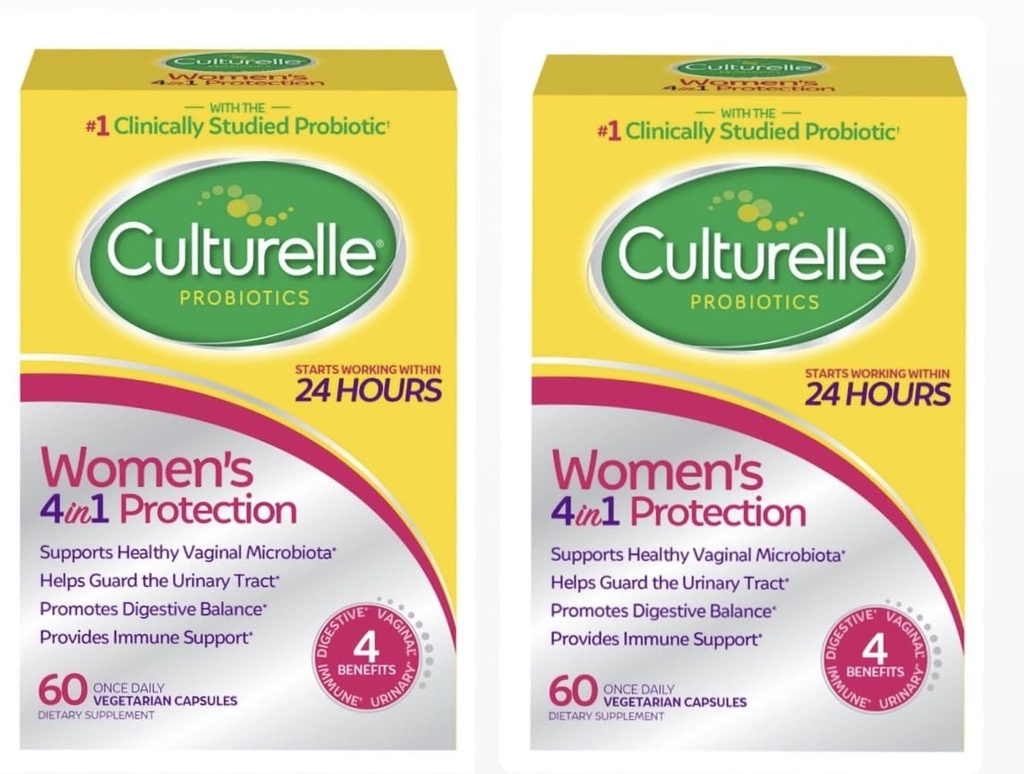 Culturelle Vrouwen Gezond Balance Dagelijkse Probiotica voor vrouwen - Ondersteunt Digestieve, Vaginale en Immune Gezondheid, Occasional Diarree, Gas & Bloating - Non-GMO 60ct (2 - Pack) (2)