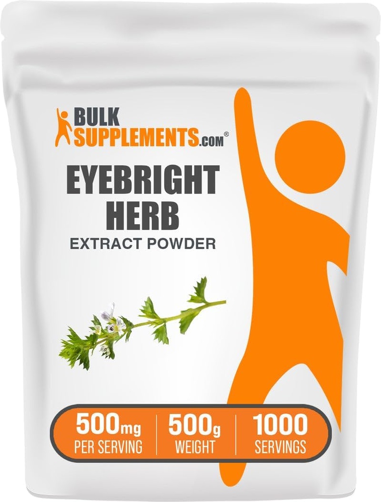 BulkSupplements.com Eyebright Extract Powder - Eyebright Extract - Herbal Supplement, Glutenvrij - 500mg per portie, 500g (1.1 lbs) (verpakking van 1)
