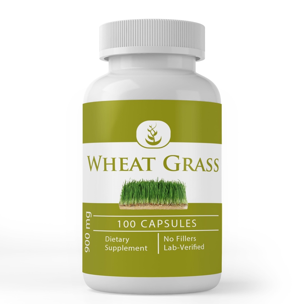 Pure originele ingrediënten Tarwegras, (100 capsules) Altijd zuiver, Geen additieven of fillers, Lab geverifieerd