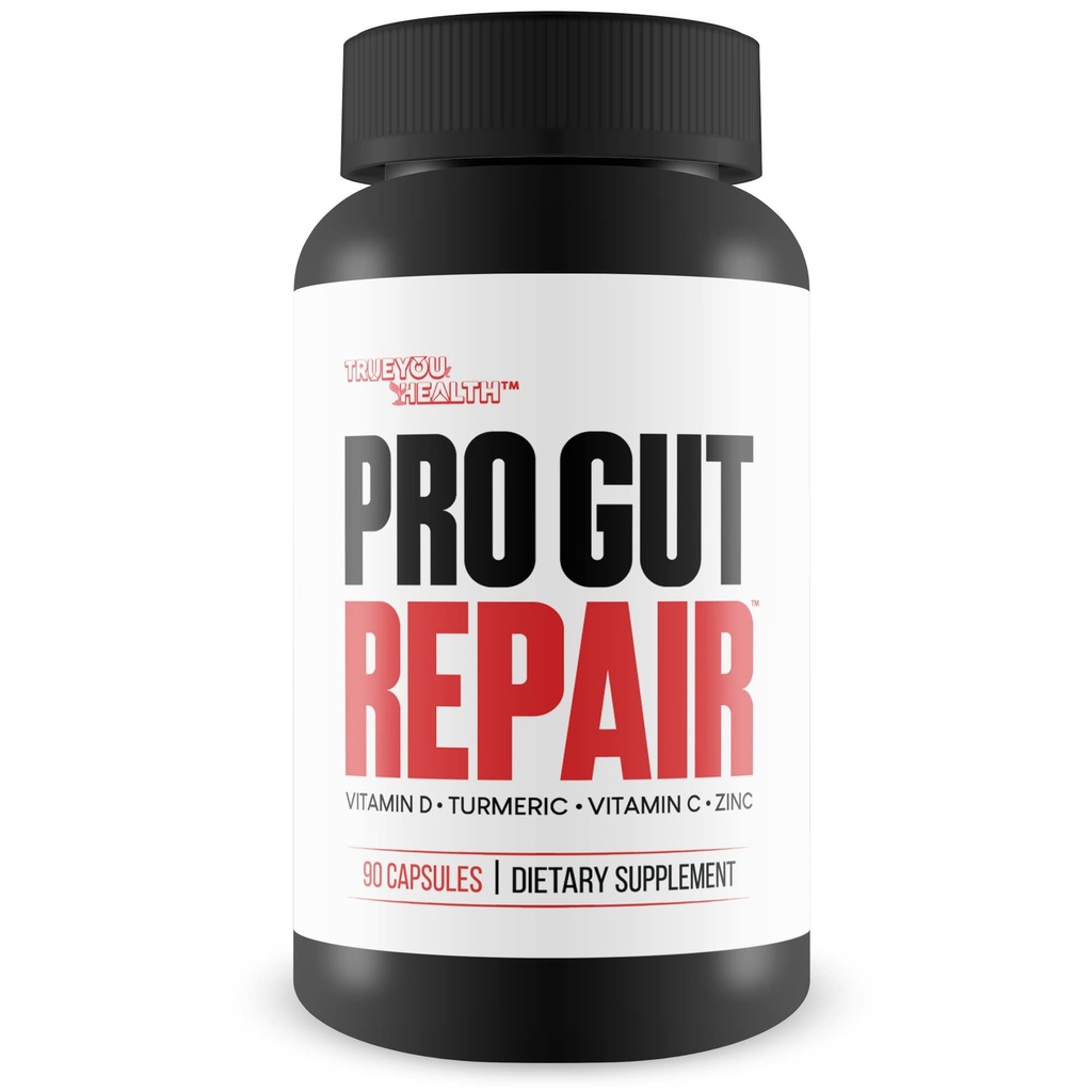 Pro Gut Repair - Suppléments de réparation Gut - Formule naturelle haute fibre avec/vitamine C et vitamine D - Turmeric - Zinc Gut Repair Support - Promouvoir la santé digestive