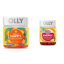 OLLY Hallo Happy Gummy Wormen, Mood Balance Support, Vitamine D, Saffraan, Volwassen Kauwbare Supplement & Extra sterkte Dagelijkse energie Gummy, Cafeïnevrij, 1000 mcg Vitamine B12, CoQ10, Goji Berry