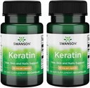 Swanson Keratine (van Tibetaanse Wol) - Natural Supplement Promoting gezonde gewrichten, haren, huid en nagels - Helpt voedende gezonde Connective Weefsel - (60 capsules, 50mg elk) (2 Pack)