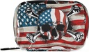 American Flag Skull Pill Box 7 Day Pill Case Travel Pill Organizer Bag met Zipper draagbare wekelijkse geval Compacte grootte voor vitamine supplement houder
