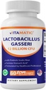 Vitamatic Lactobacillus Gasseri - 12 milliards par DR Capsule - 60 Compte - Soutien digestif - Fabriqué avec fibre d'inuline prébiotique