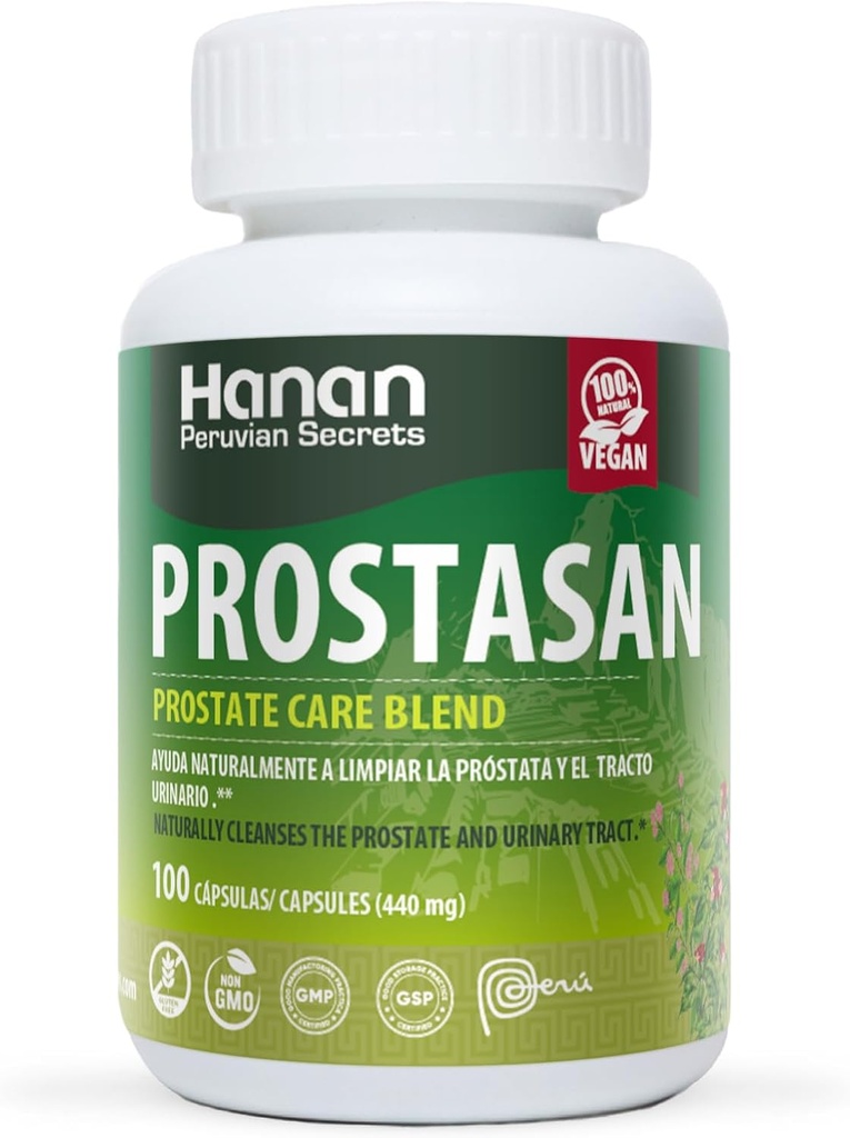 Hanan Prostasan Prostaat Zorg Blend 100 Capsules Uiteraard Aids in Cleansing The Prostate and Urinary Tract