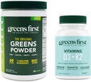 Greens First - Mint - 30 Servings - Greens Powder Superfood, 49 Superfoods, 15+ Organic Fruit & Fruit, Dairy Free, Vegan & Non-GMO - 9,86 oz en D3+K2 Vitaminen, 60 plantaardige capsules
