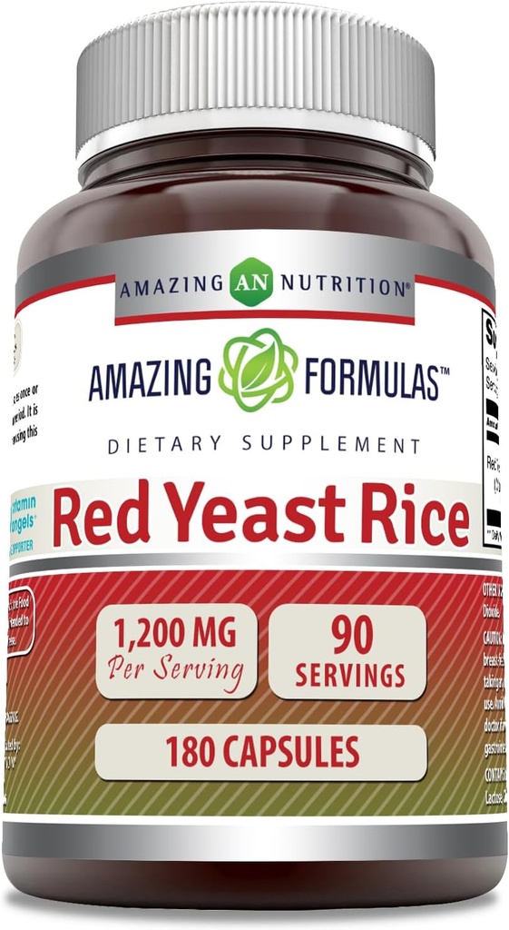 Verbazingwekkende Formules Red Gist Rice 1200mg Per Serving Capsules Supplement 