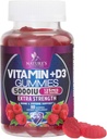 Vitamine D3 Supplement Gummy 5000 IE (125 mcg) Dieetvitaminen D voor mannen en vrouwen - Botten, tanden, spieren en immuungezondheidsondersteuning, hoge potentie VIT D3 Nature's Non-GMO & Gluten Free - 60 Gummies