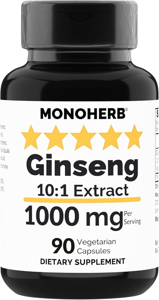 MONOHERB Ginseng Extract 1000 mg - 90 Vegetarische capsules