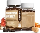 Mushroom Gummies Supplement - met Ashwagandha, Lions Mane, Shitake Paddenstoelen, Turkije staart, Chaga, en Cordyceps paddo voor Immune Health, Mood & Stress Ondersteuning (180 Gummies)