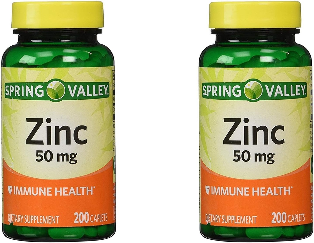 Spring Valley Zink 50 mg, 200 Ct (2 Pack)