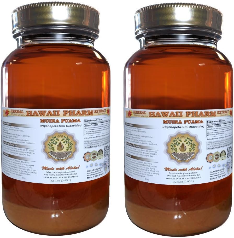 Muira Puama (Ptychopetalum Olacoides) Extrait liquide 2x32 oz non filtré