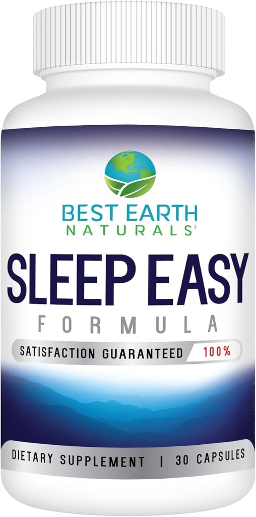 Best Earth Naturals Sleep Easy Supplement met L-Theanine, GABA, 5-HTP en meer 30 Tellen