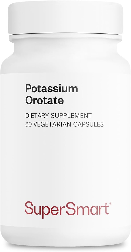 SuperSmart Kalium Orotaat Supplement 450 mg per dag (Enhanced Absorptie) - Kalium met Orotisch Acid Niet-GMO en Glutenvrij - 60 Vegetarische Capsules