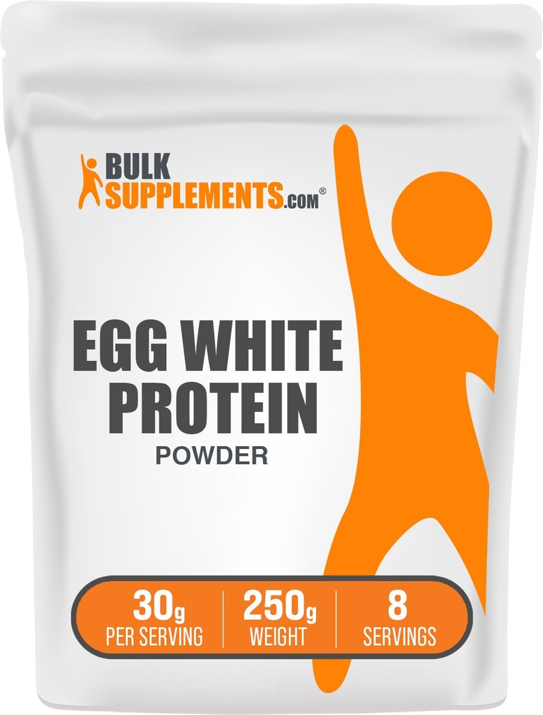 BulkSupplements.com Egg White Protein Powder - Egg White Powder, Lactose Free Protein - Unflavored & Dairy Free, 30g per Serving, 250g (Pack of 1)
