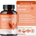 Supplément de Zinc pur 25mg - Tchélate de bisglycinate TRAACS - 120 capsules pour le soutien immunitaire, la santé de la peau et l'énergie - pour les hommes et les femmes