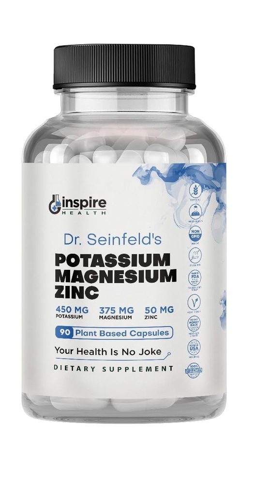 Magnesium Kaliumsupplementen w/Zinc - 90 Capsules - Magnesium Kalium Zink voor Bloedvatgezondheid 