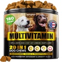 20-in-1 Honden Multivitamine Supplementen - Immuniteit, spijsvertering, Gezamenlijke en Hart Gezondheid Ondersteuning - Natuurlijke Honden Vitaminen met Biotine, Msm, Cranberry, Glucosamine voor Honden - 180 Kauwen