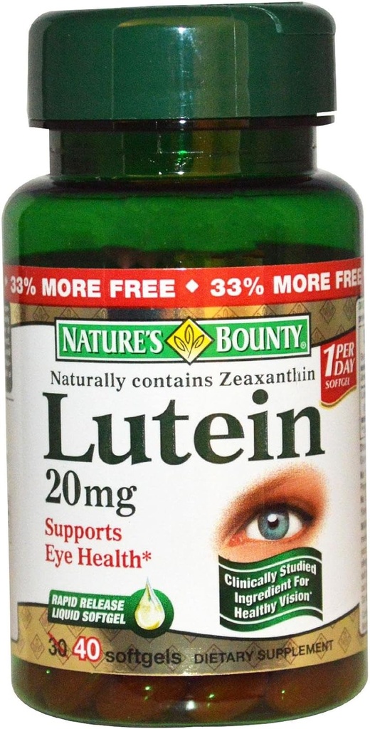 Bounty Lutein de la nature 20mg, 40 Softgels (paquet de 2)
