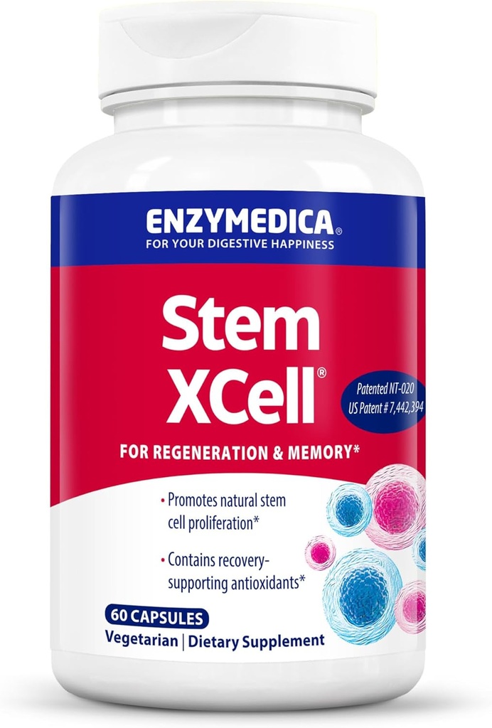 Enzymedica, Stem XCell, Enzyme en Antioxidant Ondersteuning voor Hersenen en Cellulaire Gezondheid, 60 Capsules