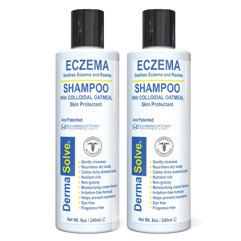 Dermasolve Eczema Relief Shampoo - Flare Control Scalp & Dandruff Gratis therapie die beschermt, vocht en reparaties huid voor kinderen en volwassenen - Steroid Free (2-pack)