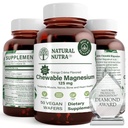 Natuurlijke Nutra Kauwbare Magnesium Supplement met citraat en Chelate voor kinderen en volwassenen, bevordert betere slaap, beste pure Mag Kauw voor spier, nerve, bot, en hart gezondheid, 125mg, 50 Vegan Wafers