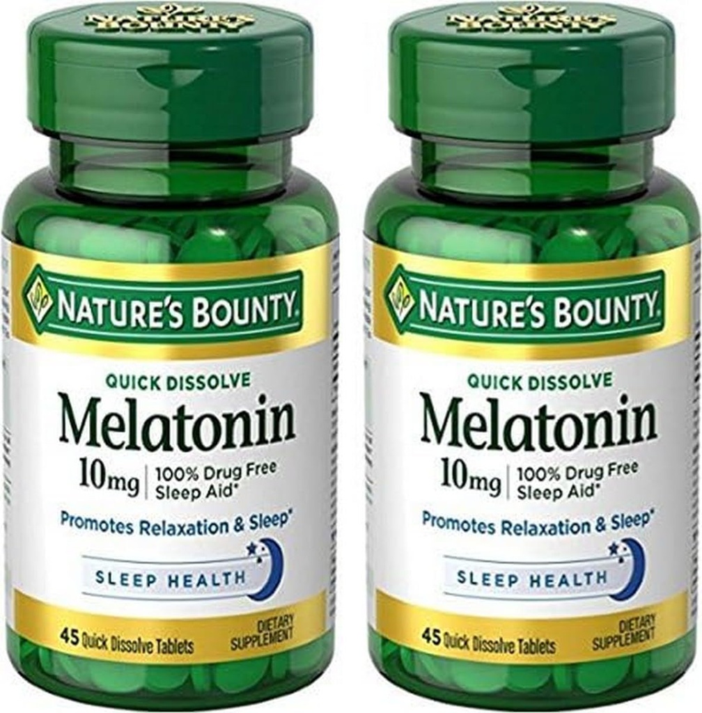 Nature's Bounty Melatonine Quick Solution Tablet, 45 Count (pack of 2)