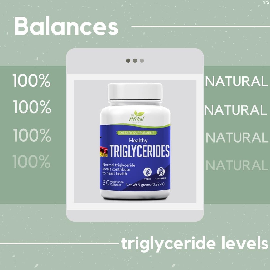 Gezonde triglyceriden - Balances triglyceride niveaus naar normaal bereik - 100% kruiden en natuurlijk
