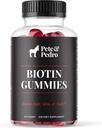 Pete & Pedro BIOTIN Gommies pour la croissance des cheveux, de la peau et des ongles pour les femmes et les hommes Supplément de croissance de l'air pour la peau plus forte et les ongles