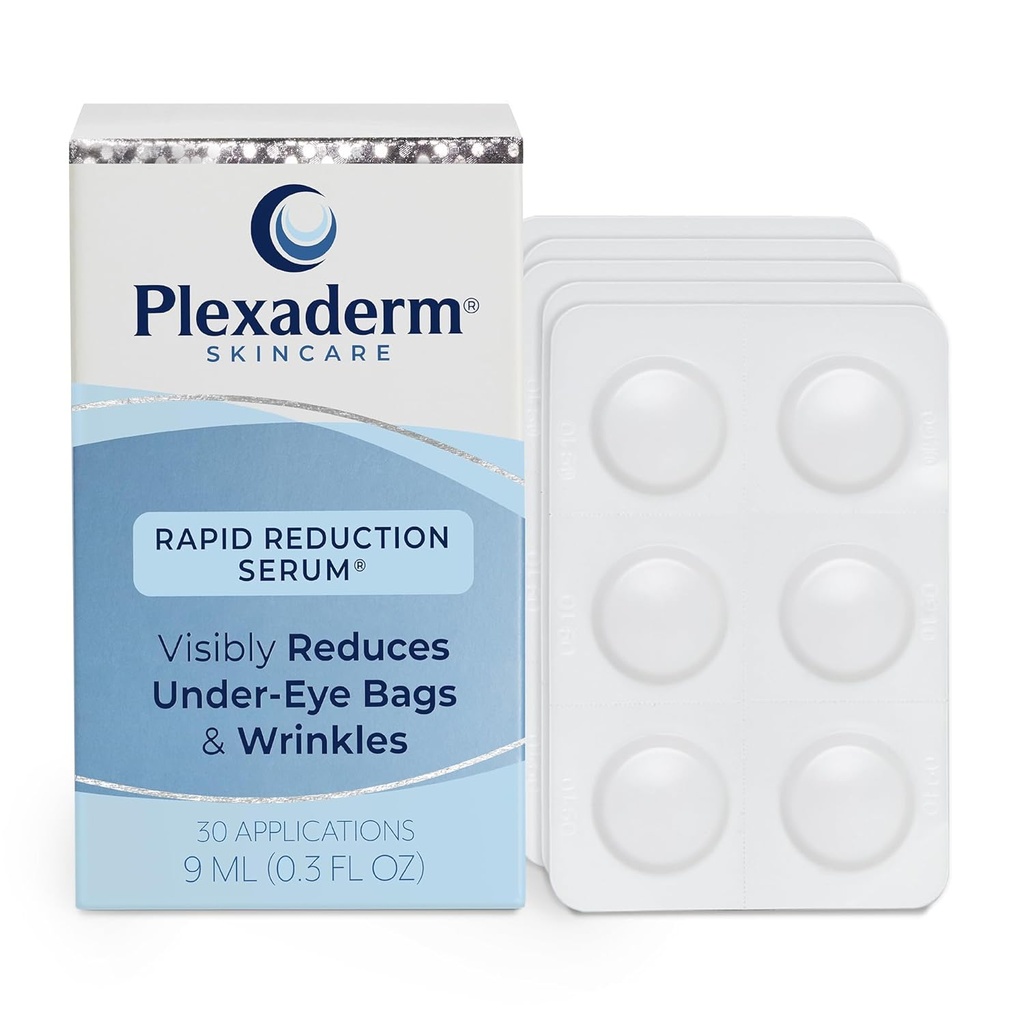 Plexaderm Rapid Reduction Eye Serum - Vermindert zichtbaar onderoogzakjes, rimpels, donkere cirkels, fijne lijnen & Crow's Voeten Direct, Antiveroudering rimpel Verwijderaar voor gezicht, 30 Single Use Pods
