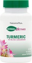 Natures Plus Herbal Actives Kurkuma - 400 mg, 95% Curcumine, 60 Vegan Capsules - Vegetarisch, Glutenvrij - 60 porties