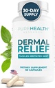 PUREHEALTH ONDERZOEK Dermal Relief Supplements - voor geïrriteerde huid, eczeem en dermatitis met L-histidine, Ashwagandha wortelextract, Rhodiola Crenulata, vitamine D en E - 1 fles - 60 capsules