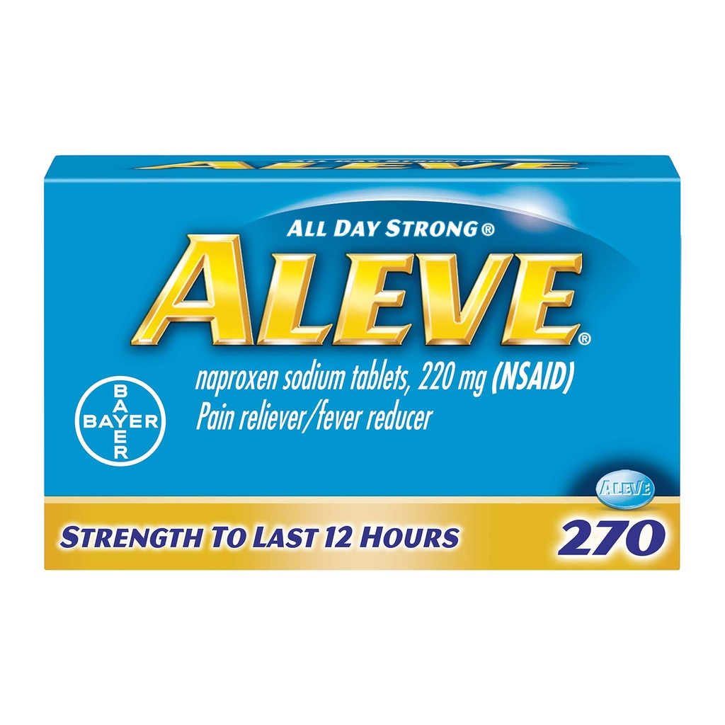 Aleve Caplets, Naproxen Sodium 220 mg (NSAID), Pain Reliver/Fever Reducer, #1 Orthopedische Chirurg Aanbevolen, 270 Tel