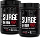 Ge Jacked Factory Nitrosurge Shred Max Preworkout - High-Prestance Thermogenic Pre Workout Powder met L Citrulline, Acetyl L Carnitine, Biologische Cafeïne - 80 Servers, Cherry Bomb & Watermelon Peach