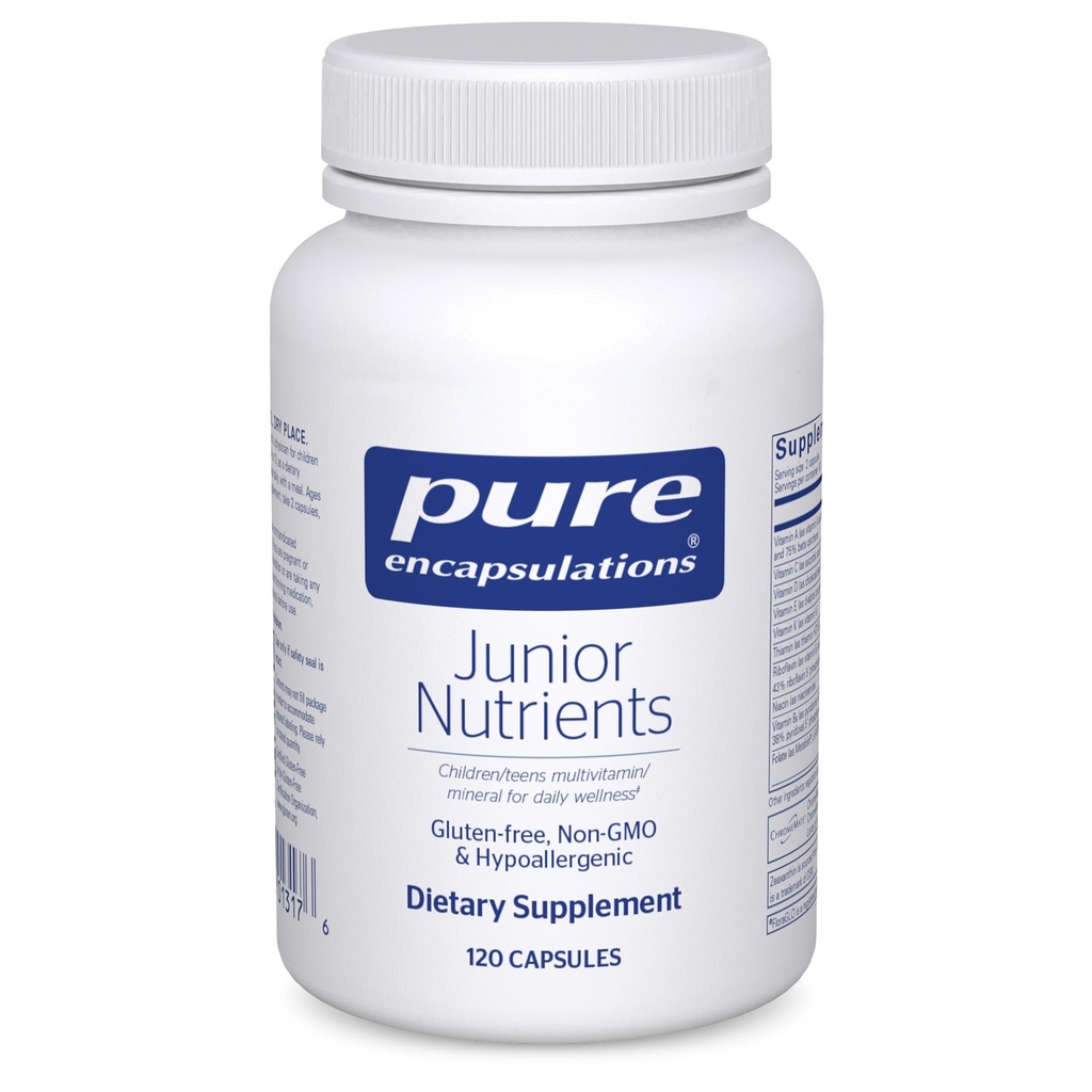 Pure Encapsulations Junior Nutrients - Kids & Teens Multivitamine - Without Iron - with Calcium, Vitamin D3 & Vitamin C - Non-GMO & Vegetarian - 120 Capsules