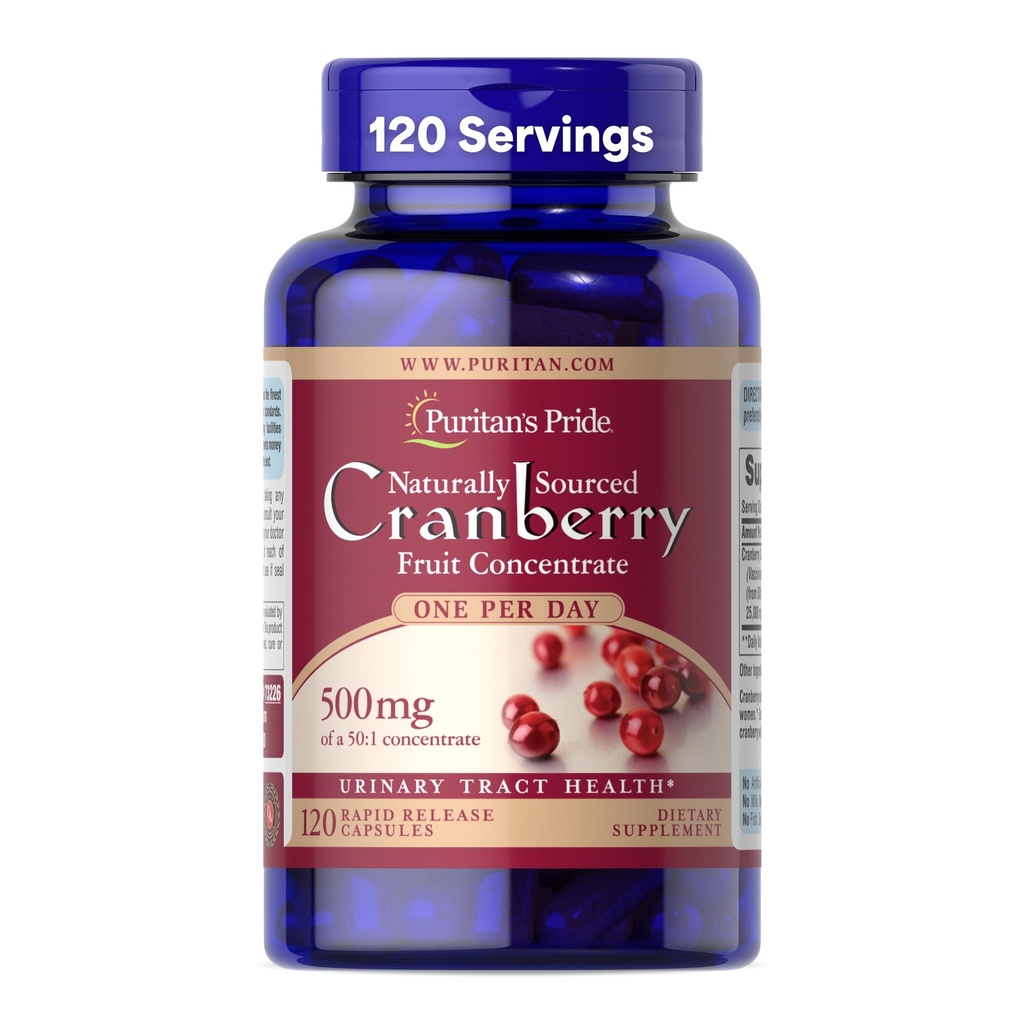 Puritein's Pride One A Day Cranberry - 120 Capsules ondersteunt urinaire gezondheid