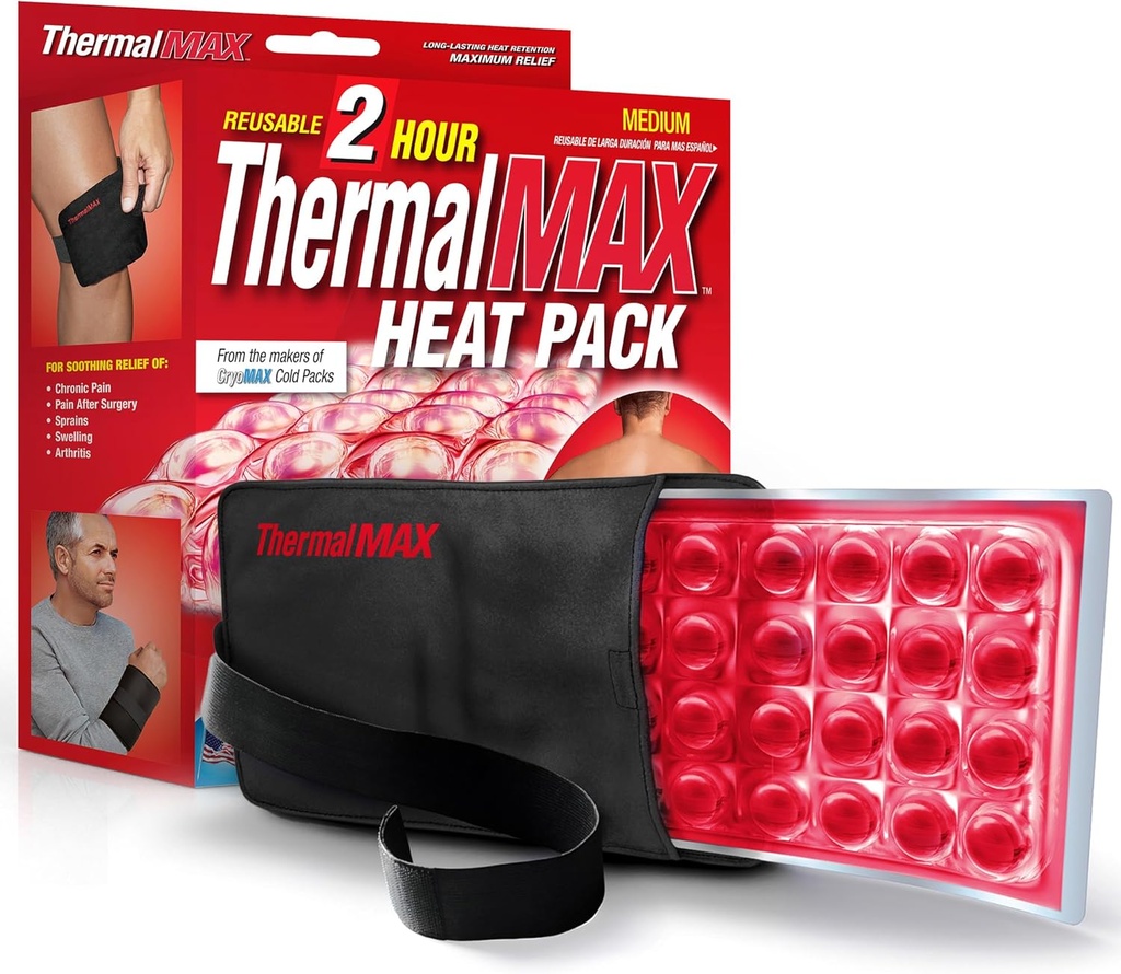 ThermalMax Herbruikbare Heat Pack - Lang-Lasting, Tot 2 uur van therapeutische warmte, snelle Heating Relief Wrap met verstelbare riemen, Beste voor pijnverlichting, spiercomfort, knie, Terug, Hip Chirurgie - Medium