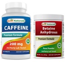 Best Naturals Caffeine 200mg & Betaine Anhydrous Powder 1 Pound