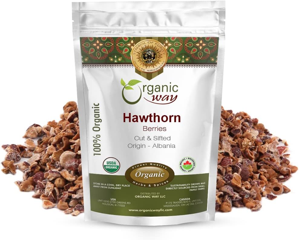 Organic Way Hawthorn Bessen Cut & Sifted (Crataegus monogyna) - European Wild-Harvest 