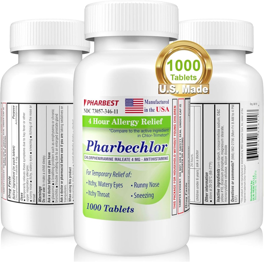 Ulai 4 uur Allergie Relief 1000 Ct [Made in USA] 