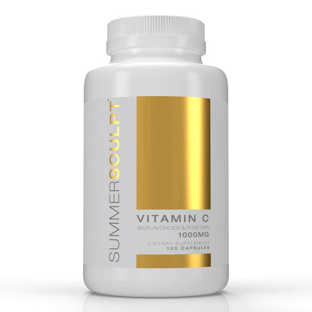 Vitamine C 1000 mg Dagelijkse Immuun Ondersteuning met Rose HIPS & Citrus Bioflavonoïden Gezonde huid & gewrichten Gebufferde Niet-GMO Niet-Acide, 120 Capsules