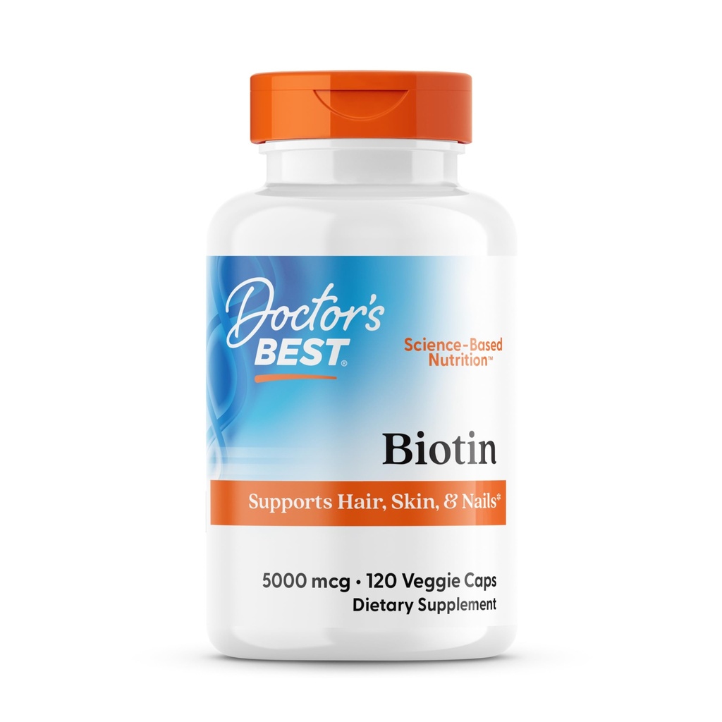 Best Biotin van de arts ondersteunt haar, huid, nagels, Boost energie, zenuwstelsel, niet-GMO, Veganist, Glutenvrij, 120 Tellen