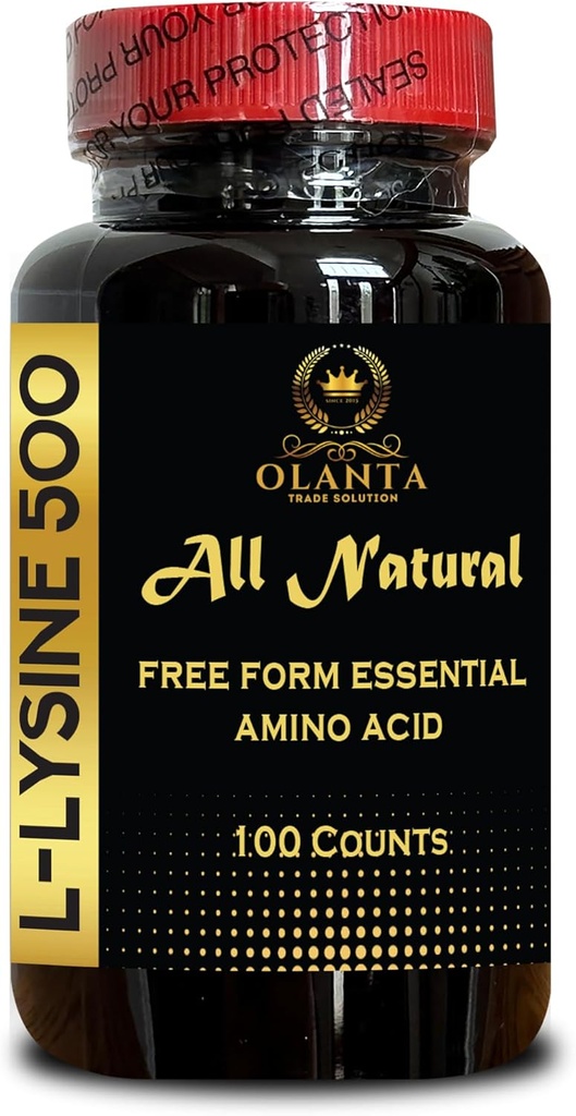 L-LYSINE Supplement Aminozuren - L-Lysine HCL Pillen, Essentiële Aminozuur Supplement voor Immune Ondersteuning, Spierontwikkeling, Gezonde gewrichten - 1 Fles 100 Tellingen