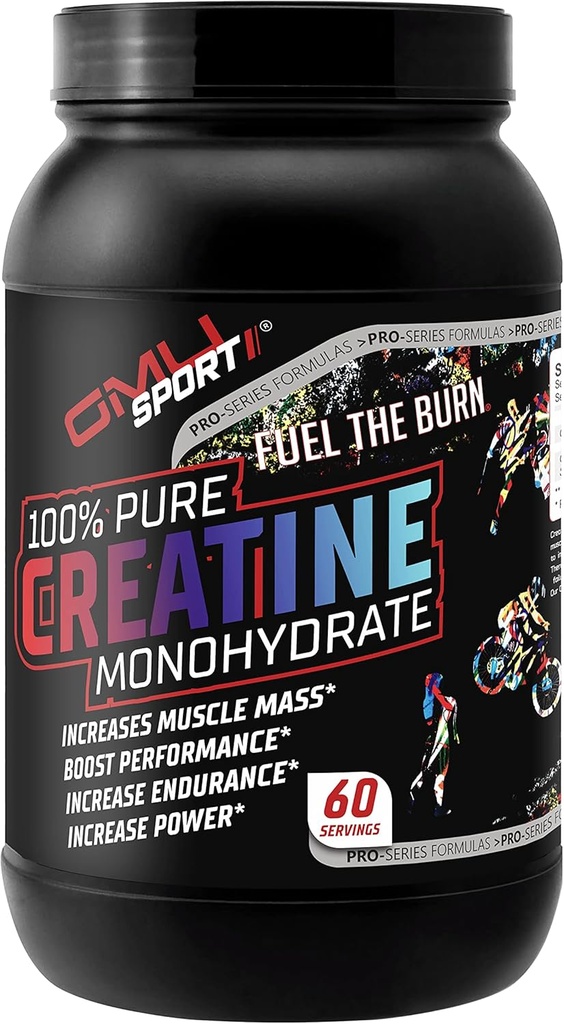 GMU SPORT - 100% Pure Creatine Monohydraat poeder voor mannen en vrouwen - Pure Creatine Powder voor spiergroei, verbeterde prestaties en verhoogde sterkte- Creatine supplement - Unflavored