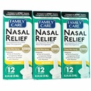 Spray de soulagement de la nasale de la familleCare, brouillard de pompe, anti-goutte, congestion sévère, (Oxymétazoline HCI) 12 heures, 3 paquets