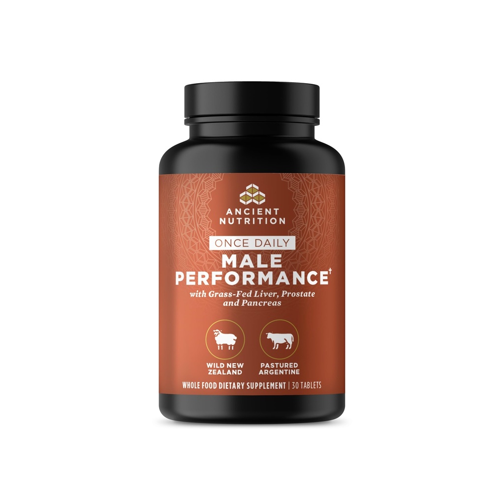 Ancient Nutrition Organ Supplements for Men, Once Daily Grass-Fed and Wild Organ Complex Tablets, Liver, Prostate, Pancreas Supports Male Performance, Healthy Aging, 30 Ct