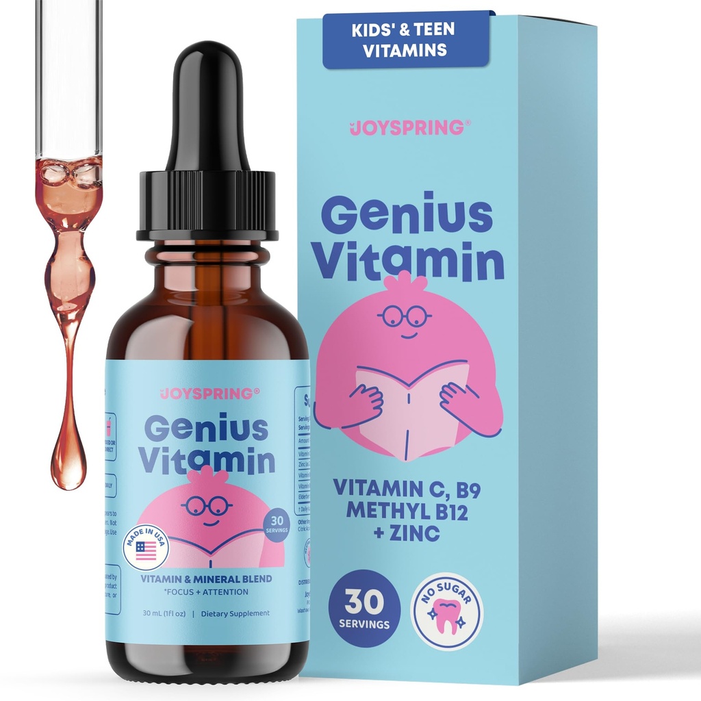 JoySpring Kids B Complexe vitamine B Complex Liquid Drops met vlierbessen, zink en vitamine C 
