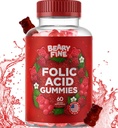 Foliumzuur Gummies 400mcg - essentiële prenatale & zwangerschap Gummy voor vrouwen, moeders & baby te zijn - 60 Raspberry Flapored Folaat Gummy Vitaminen - Made in The USA