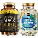 Maju Superfoods 4-en-1 Sea Moss Capsules and Black Seed Oil Capsules Bundle